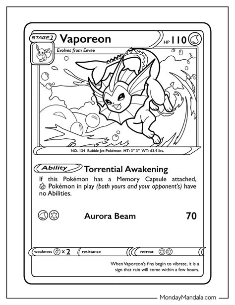 Vaporeon Coloring Pages (Free PDF Printables)